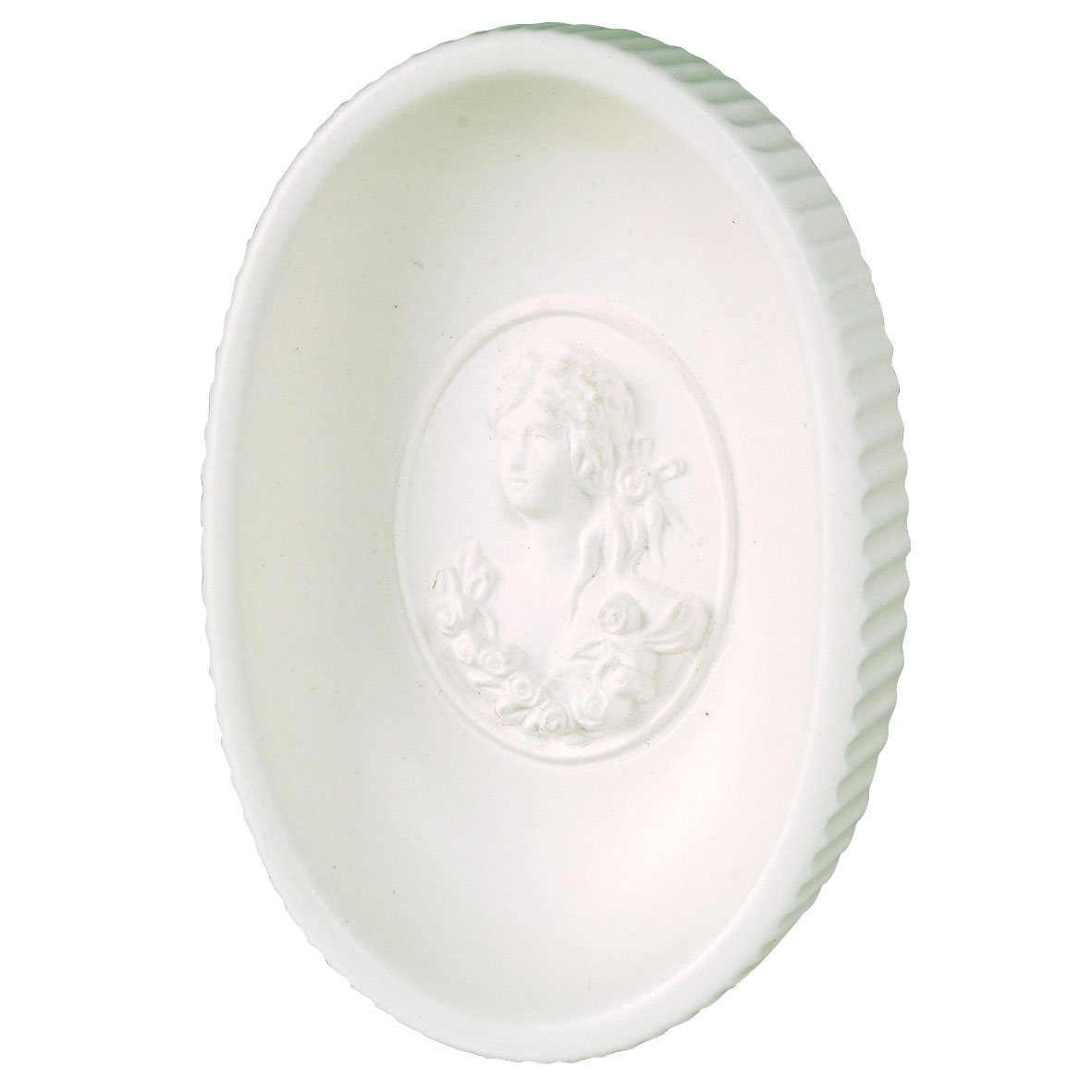 Porta sapone ovale, in ceramica bianca, Linea Marquise di Mathilde M.